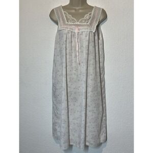 Vtg 80s Beth Michaels Nightgown Cotton Blend S Floral Lace Cottagecore Prairie